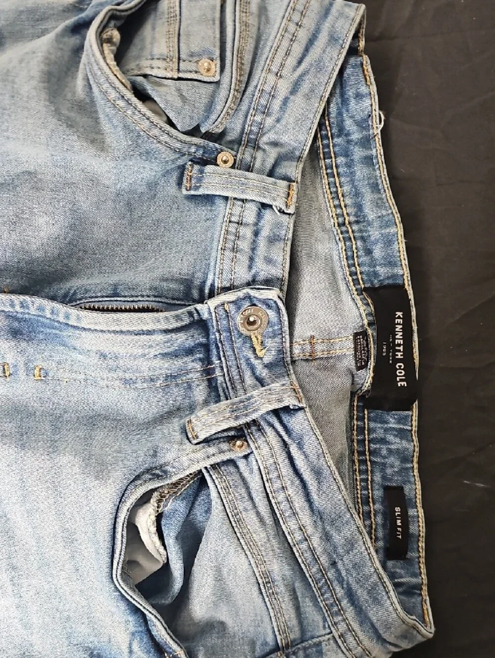 Kenneth Cole Light Wash Slim Jeans - Pale Blue Denim